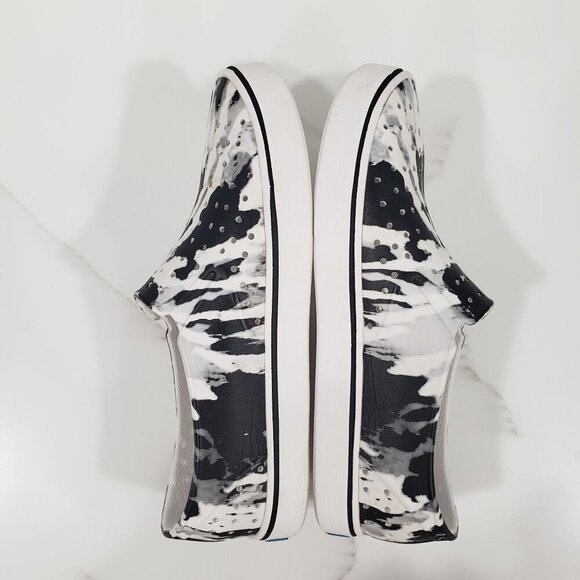 Native Unisex Slip On Athletic Miles Print B & W Tie Dye Vacation Size M5 W7 - Picture 7 of 10